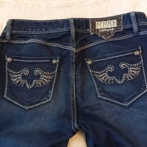 Rerock for Express Dark Wash Embroidered Skinny Jeans Size 2